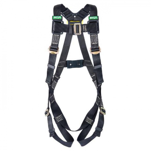 MSA 10152657, Workman Arc Flash Crossover Harness, Back Web Loop, Qwik-Fit leg straps, XLG, Black